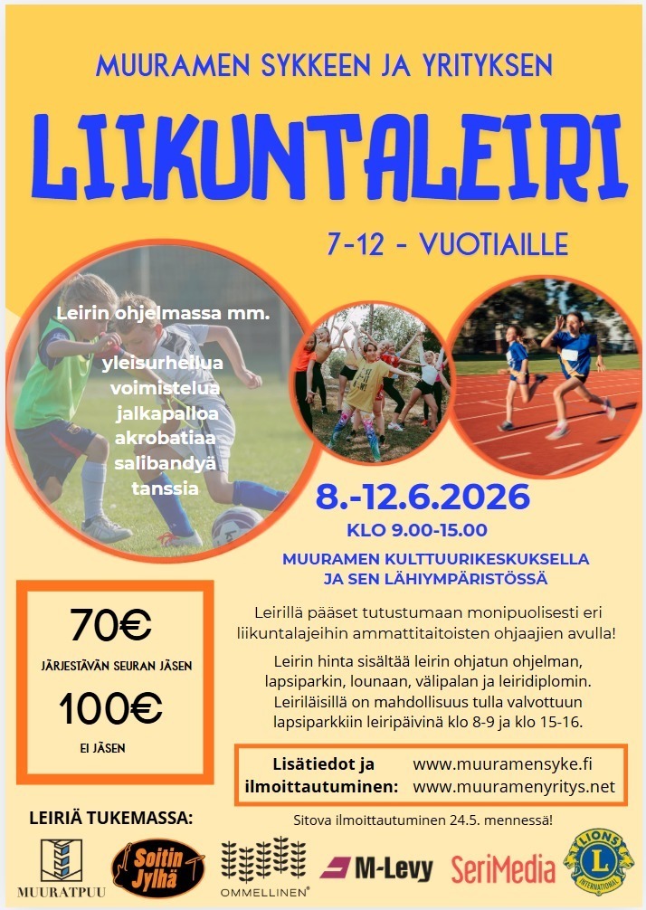 Yritys ja Syke järjestävät liikuntaleirin kesäkuussa – ilmoittaudu mukaan!