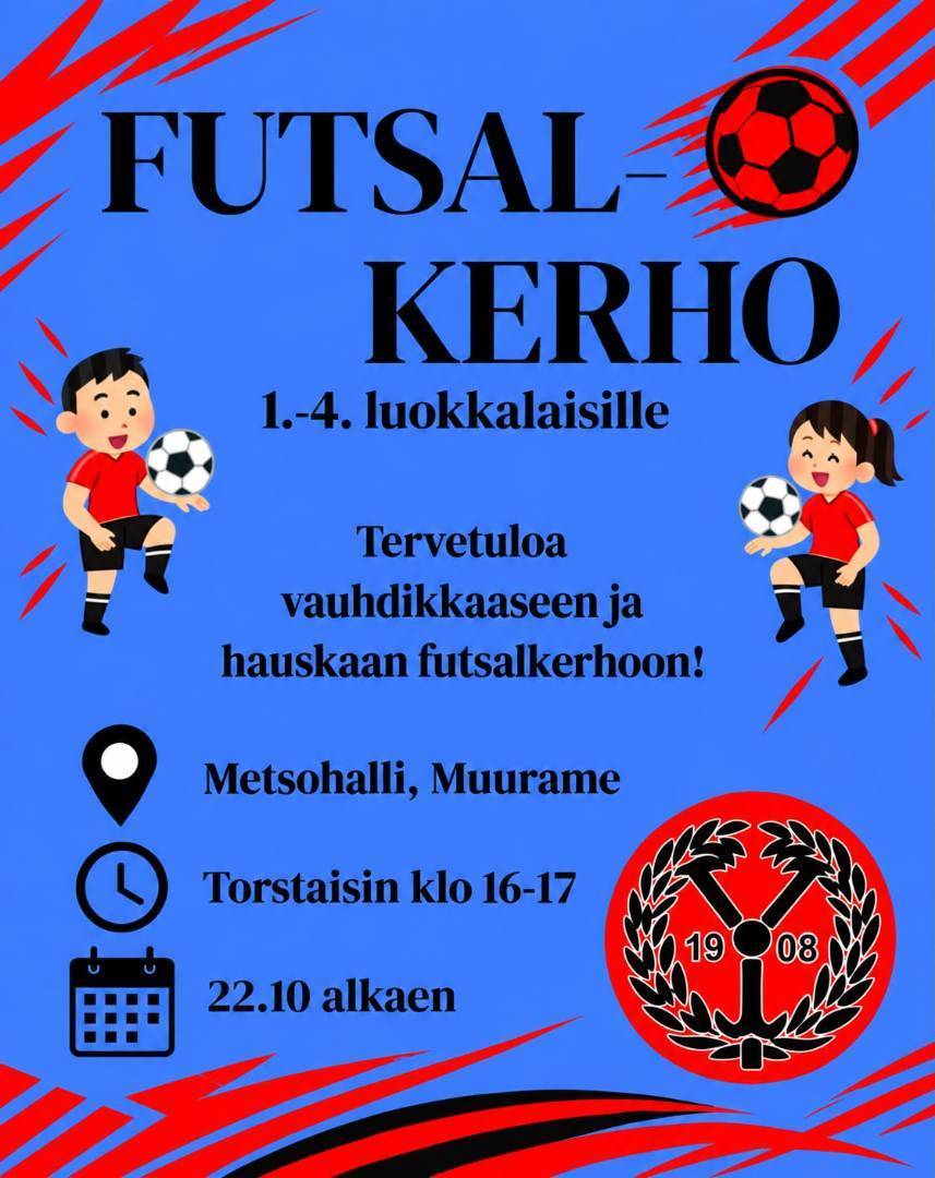 Ilmoittaudu mukaan 2016-2019 syntyneiden futsalryhmään!