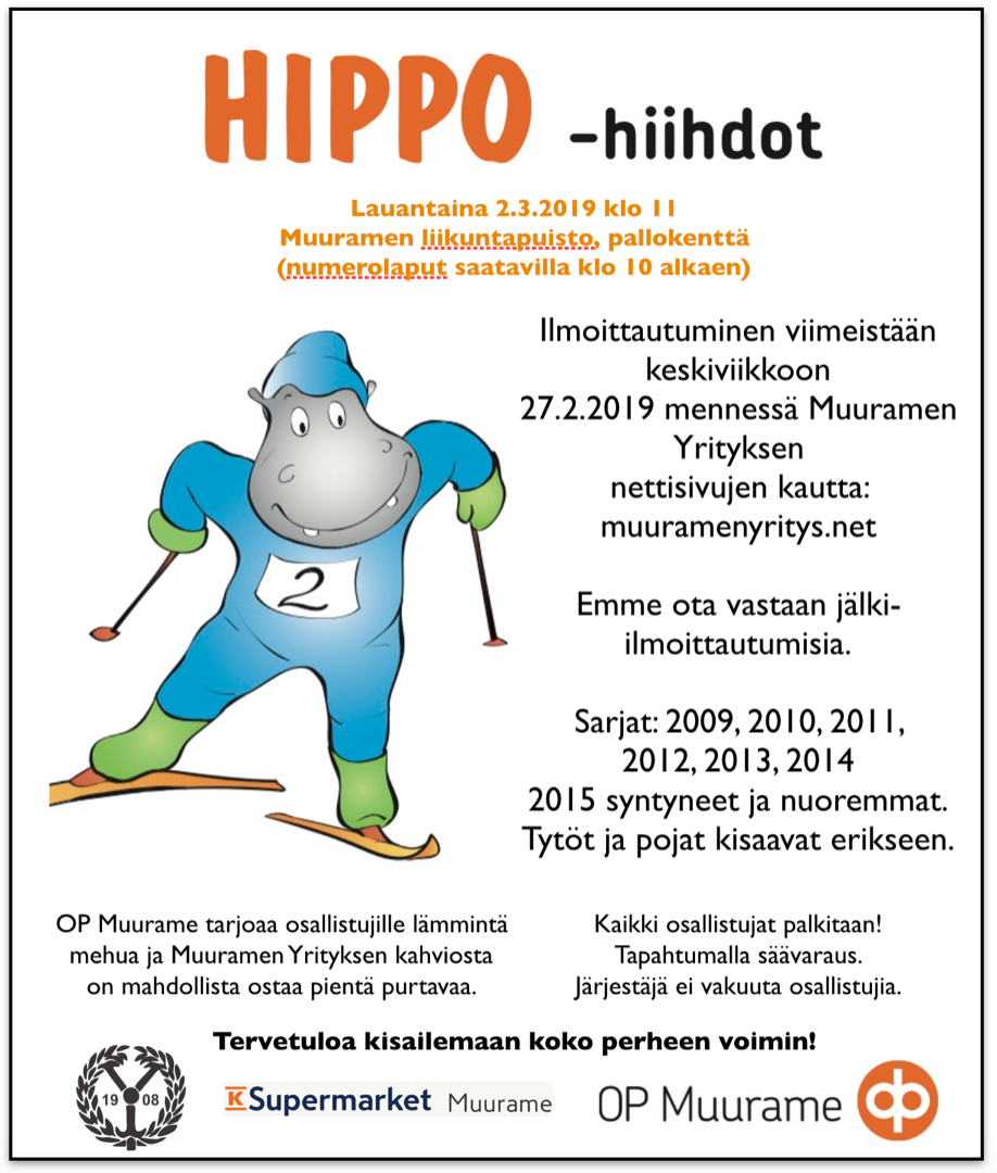 Hippohiihdot järjestetään 2.3.2019 klo 11