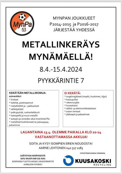 Metallinkeräys Mynämäellä!