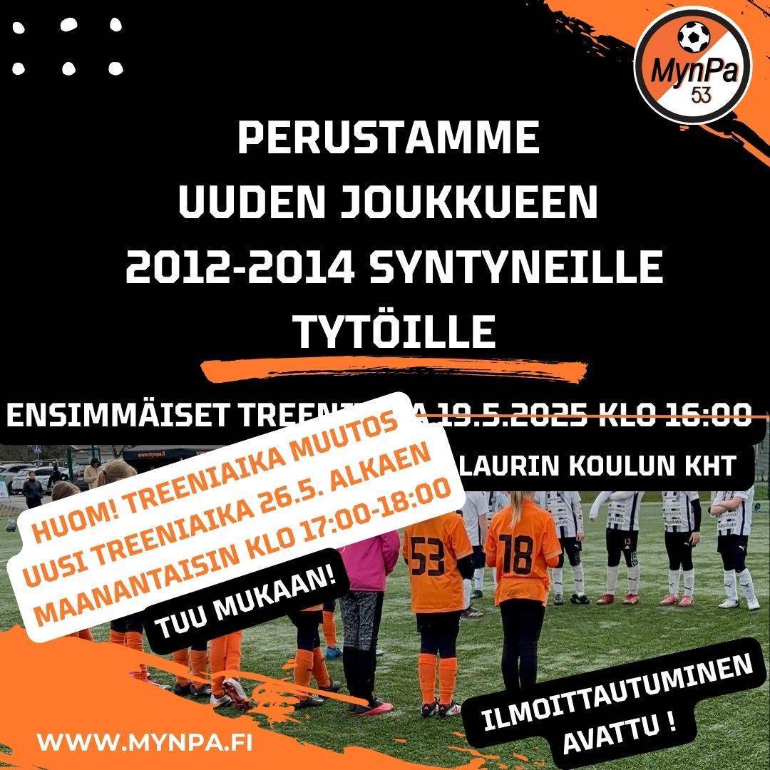 Perustamme 2012-14 syntyneille Tytöille uuden joukkueen!