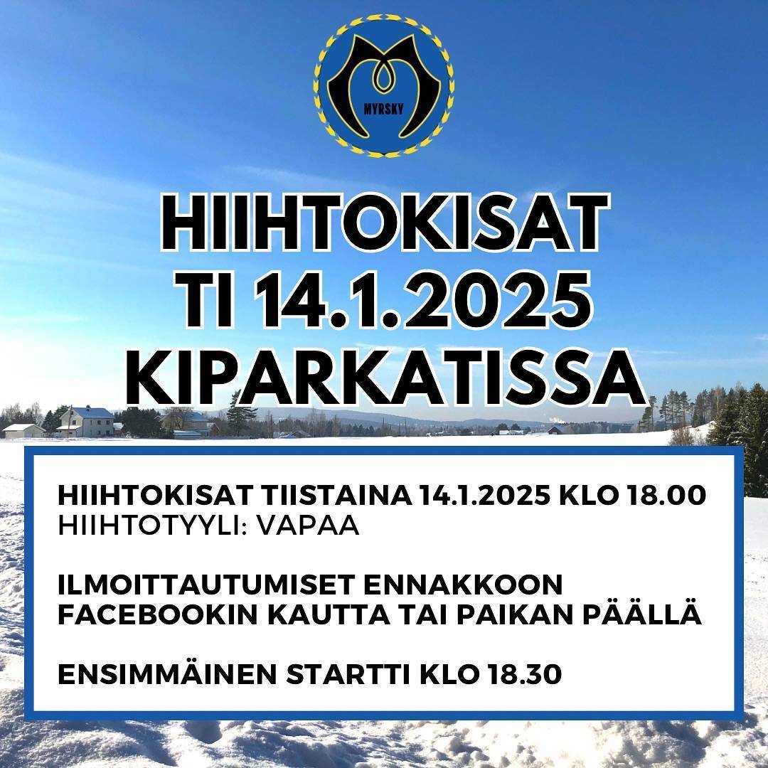 Kauden ensimmäiset hiihtokisat tiistaina 14.1.2025!