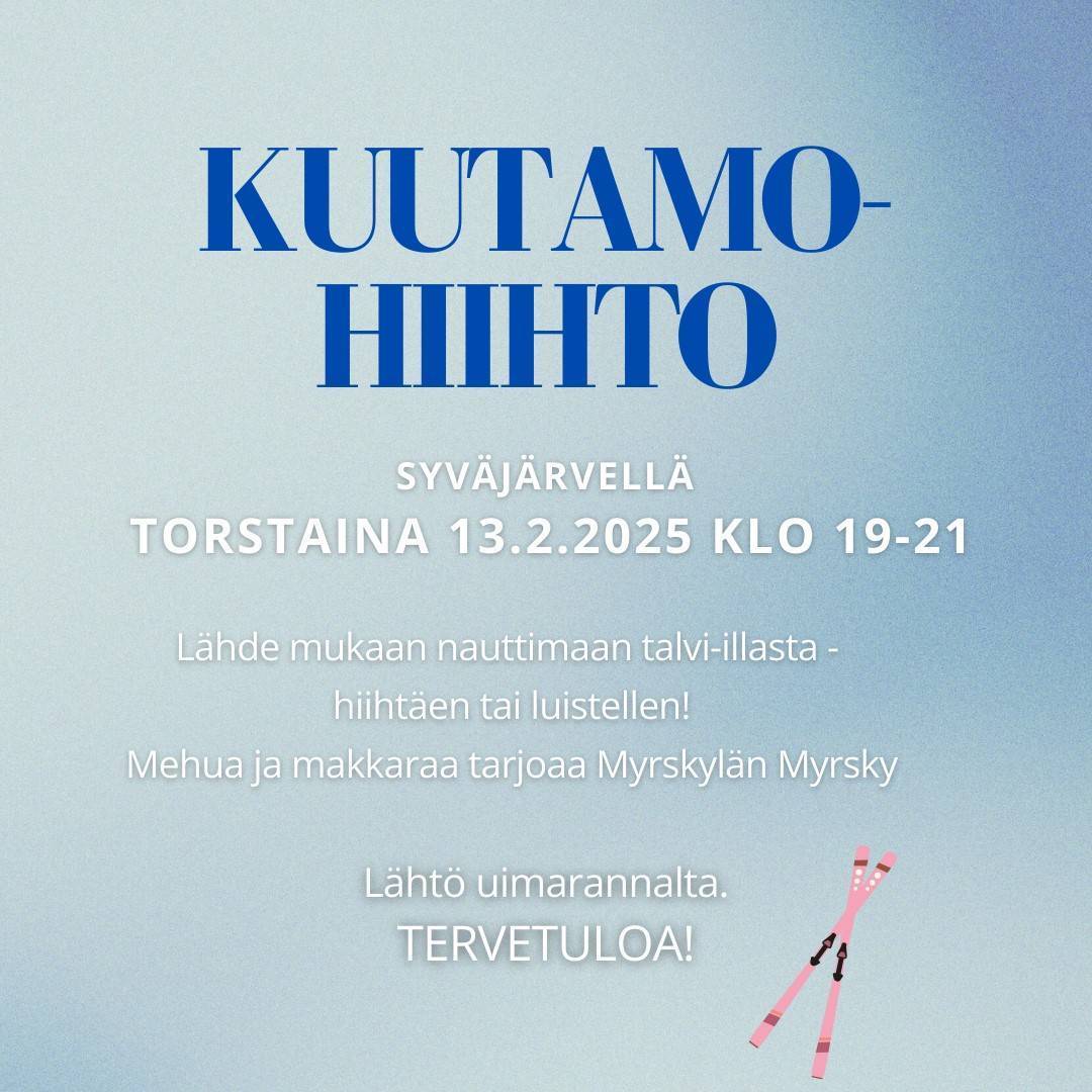 Kuutamohiihto Syväjärvellä 13.2. klo 19-21