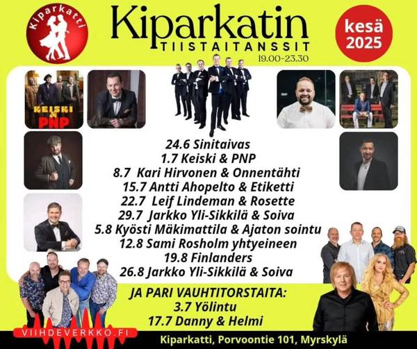 Viihdeverkon tanssit Kiparkatissa