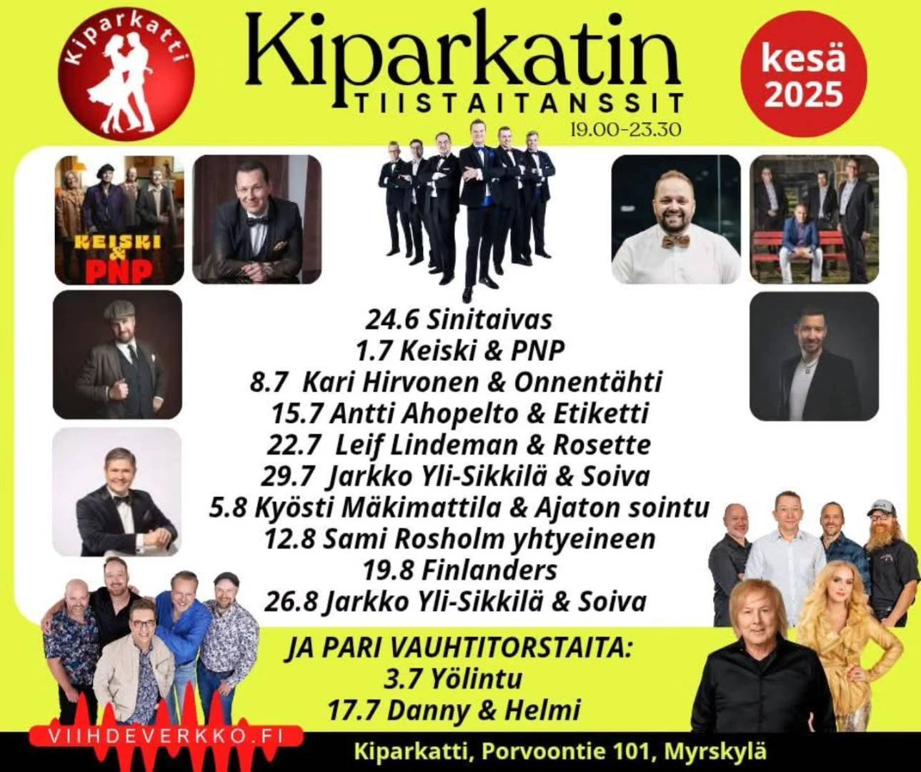 Viihdeverkon tanssit Kiparkatissa