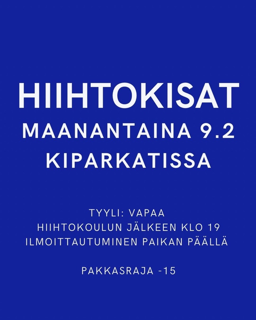 Hiihtokisat maanantaina 9.2. klo 19.