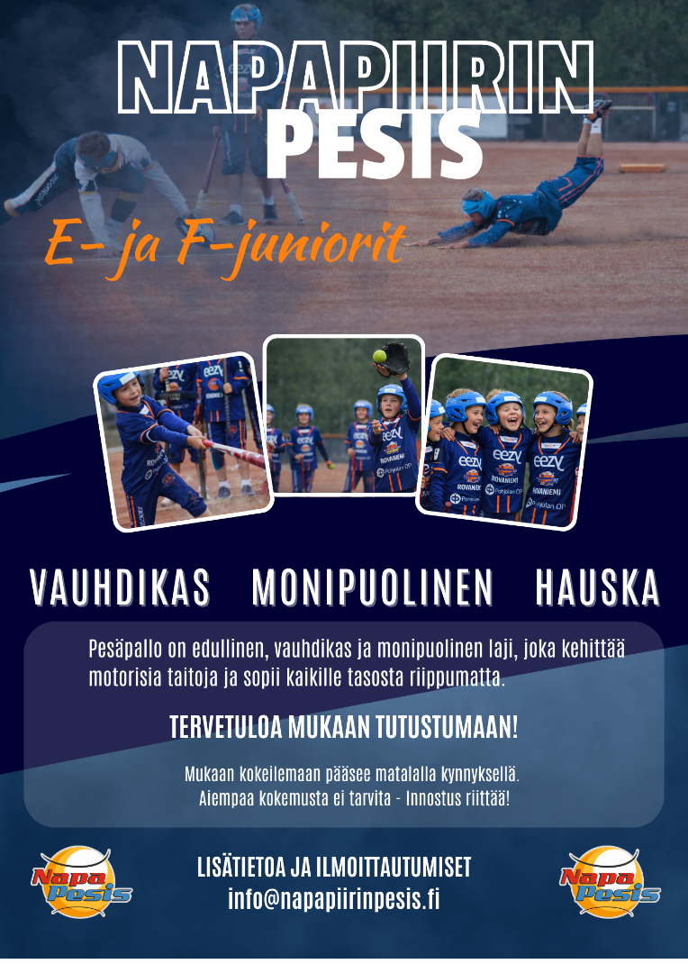 E- ja F-junioreihin uusia pelaajia – tule mukaan pesäpallon pariin!