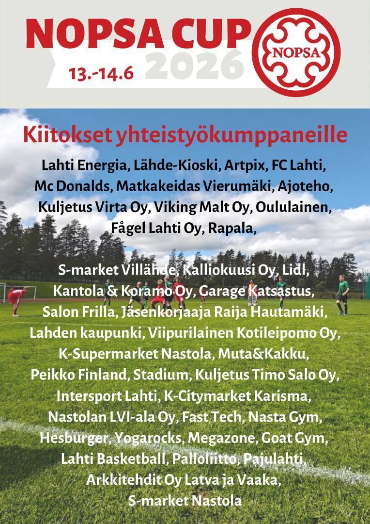 Nopsa Cup kiittää!