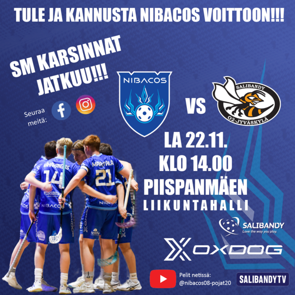 ​Joko Nibacos tai O2 nousee P19 SM:ään