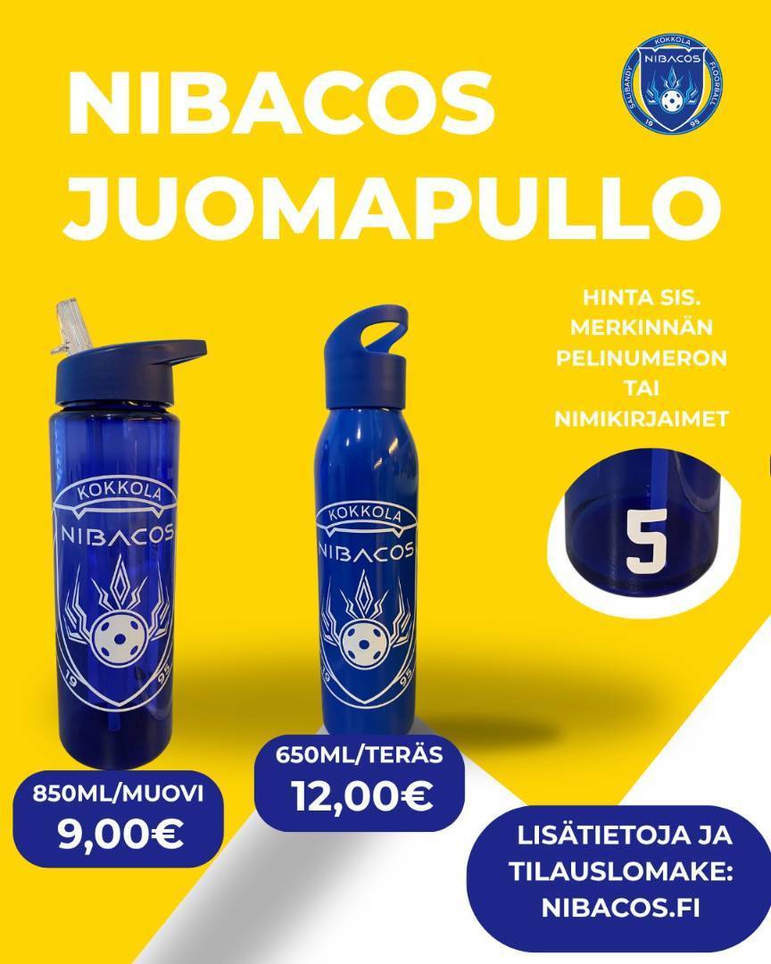 Nibacos juomapullo tilattavissa omalla pelinumerolla!