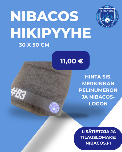 Nibacos hikipyyhe tilattavissa