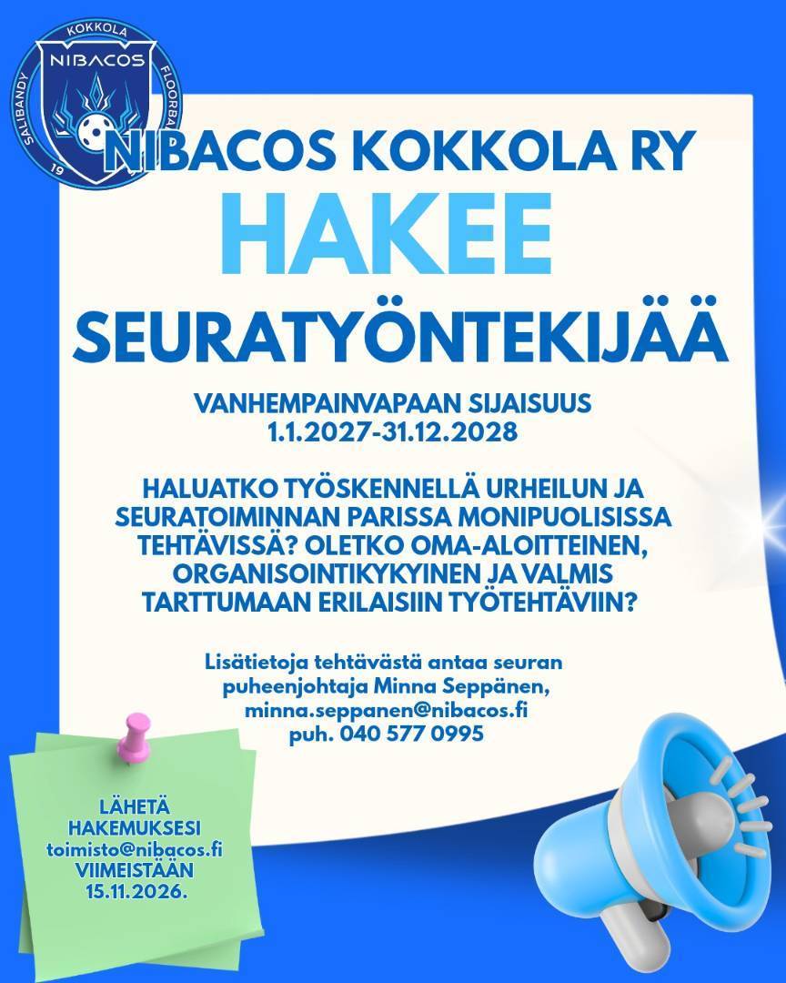 Etsitään seuratyöntekijää!