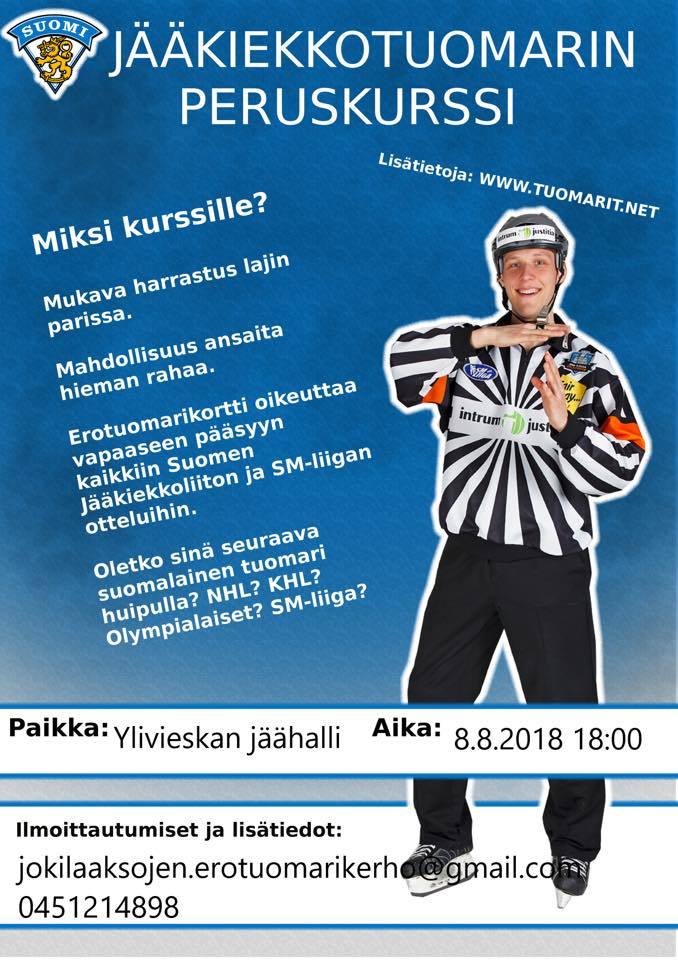 Jääkiekkotuomarin peruskurssi 8.8.2018 Ylivieskassa