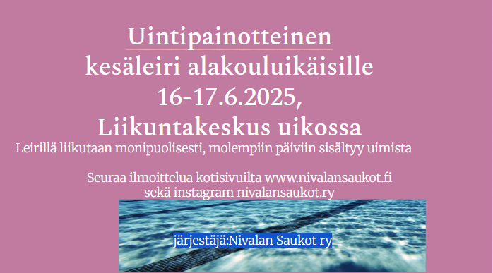 Uintipainotteinen kesäleiri 16-17.6.2025 