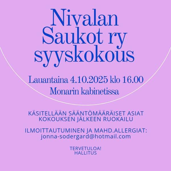 4.10.25 Sääntömääräinen Syyskokous