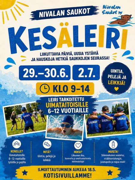 Ilmoittautuminen kesäleiripäiville 