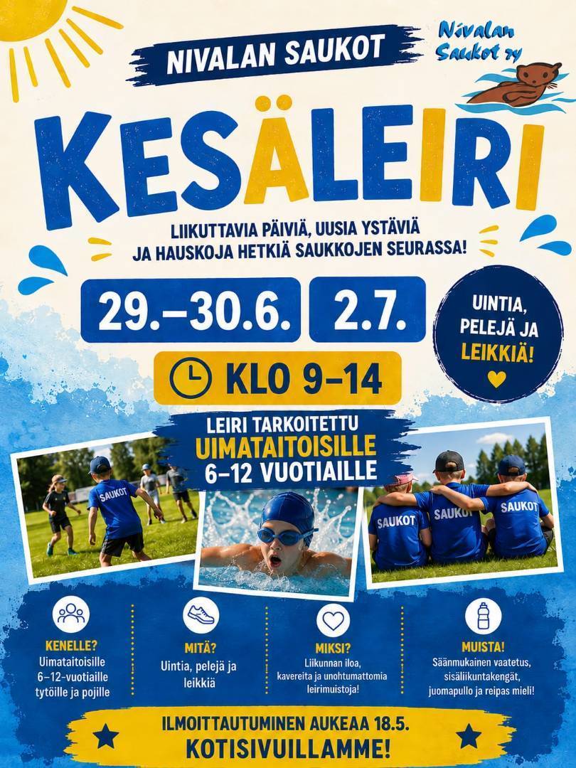 Ilmoittautuminen kesäleiripäiville 