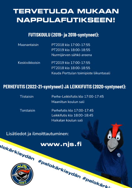 TERVETULOA MUKAAN FUTISKOULU PT2019 RYHMÄÄN!