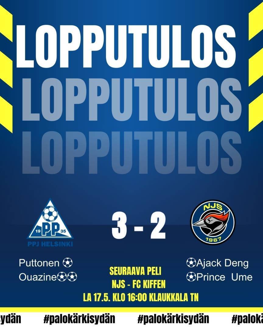 OTTELURAPORTTI PPJ VS NJS  3-2 (2-0)