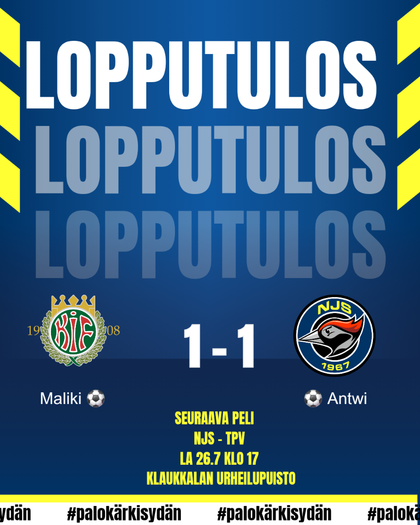 OTTELURAPORTTI FC KIFFEN vs NJS 1-1 (1-0)
