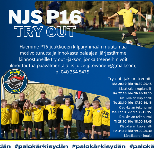 Try Out P2016 kilpajoukkueeseen