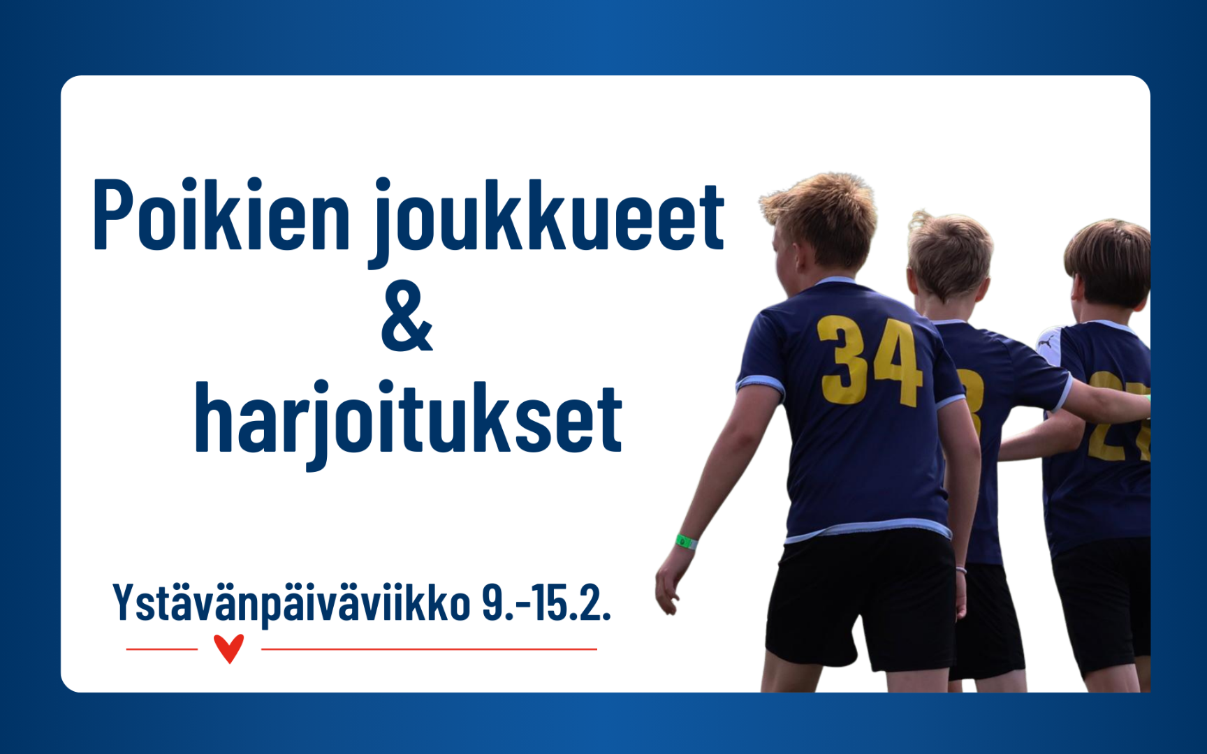 Tervetuloa mukaan NJS poikajoukkueisiin!