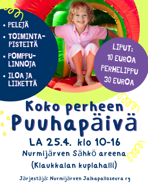 Tervetuloa koko perheen liikunnalliseen tapahtumaan Nurmijärven Sähkö areenalle!