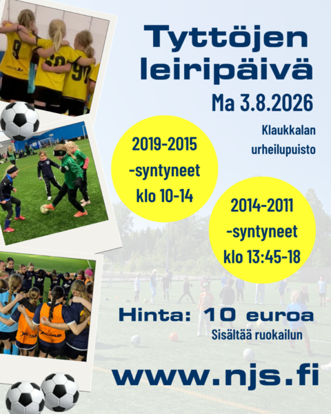 TERVETULOA TYTTÖJEN OMAAN LEIRIPÄIVÄÄN MAANANTAINA 3.8.2026!