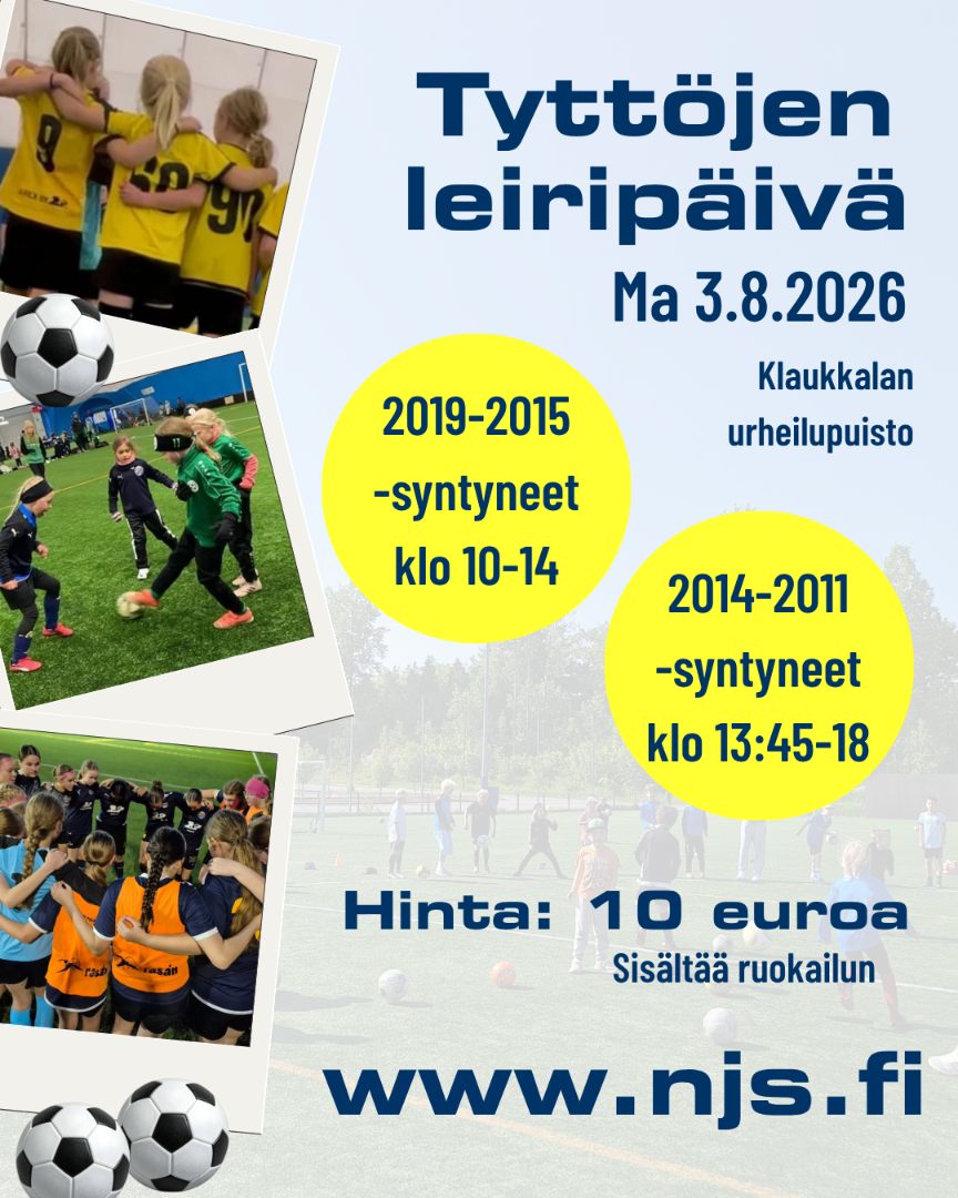 TERVETULOA TYTTÖJEN OMAAN LEIRIPÄIVÄÄN MAANANTAINA 3.8.2026!