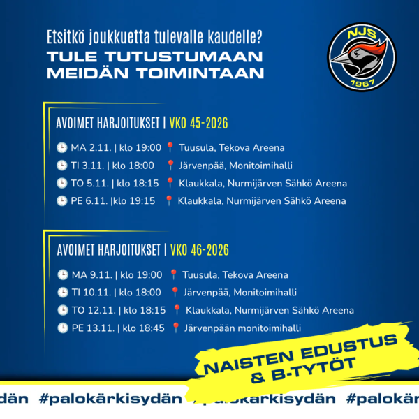 Avoimet harjoitukset — nähdäänkö kentällä?