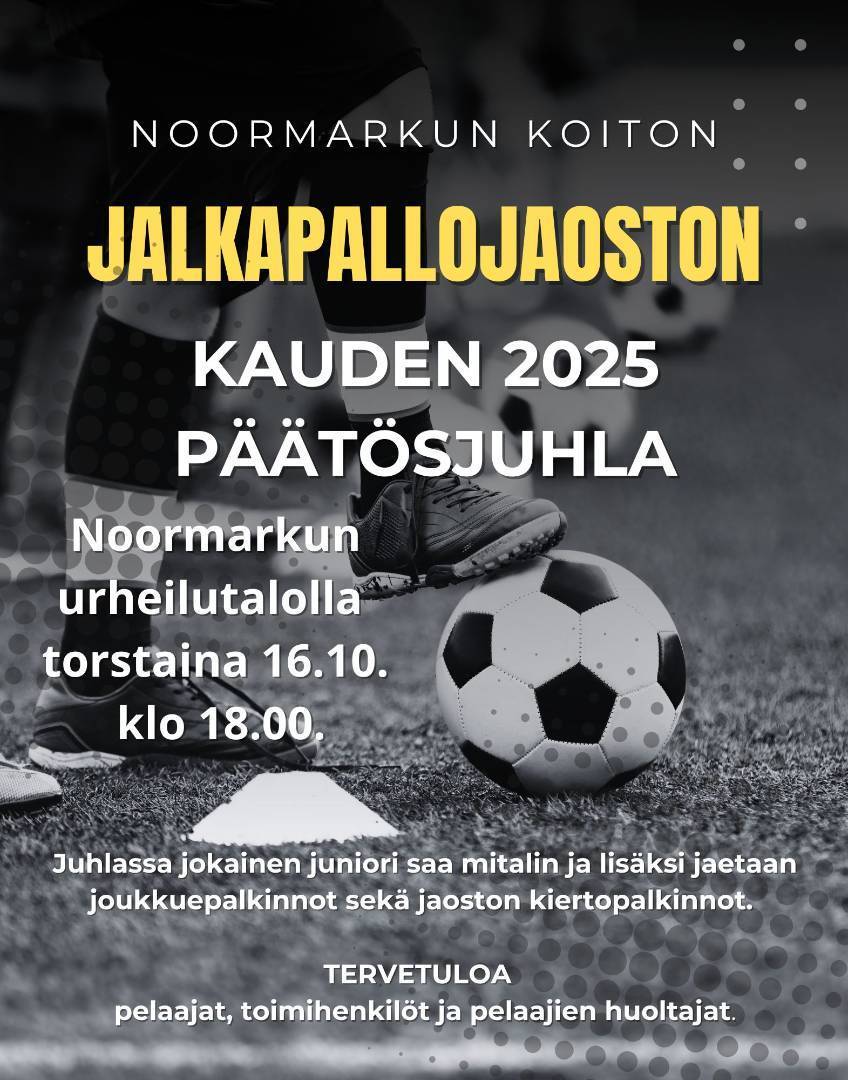 Jalkapallojaoston kauden 2025 päätösjuhla!