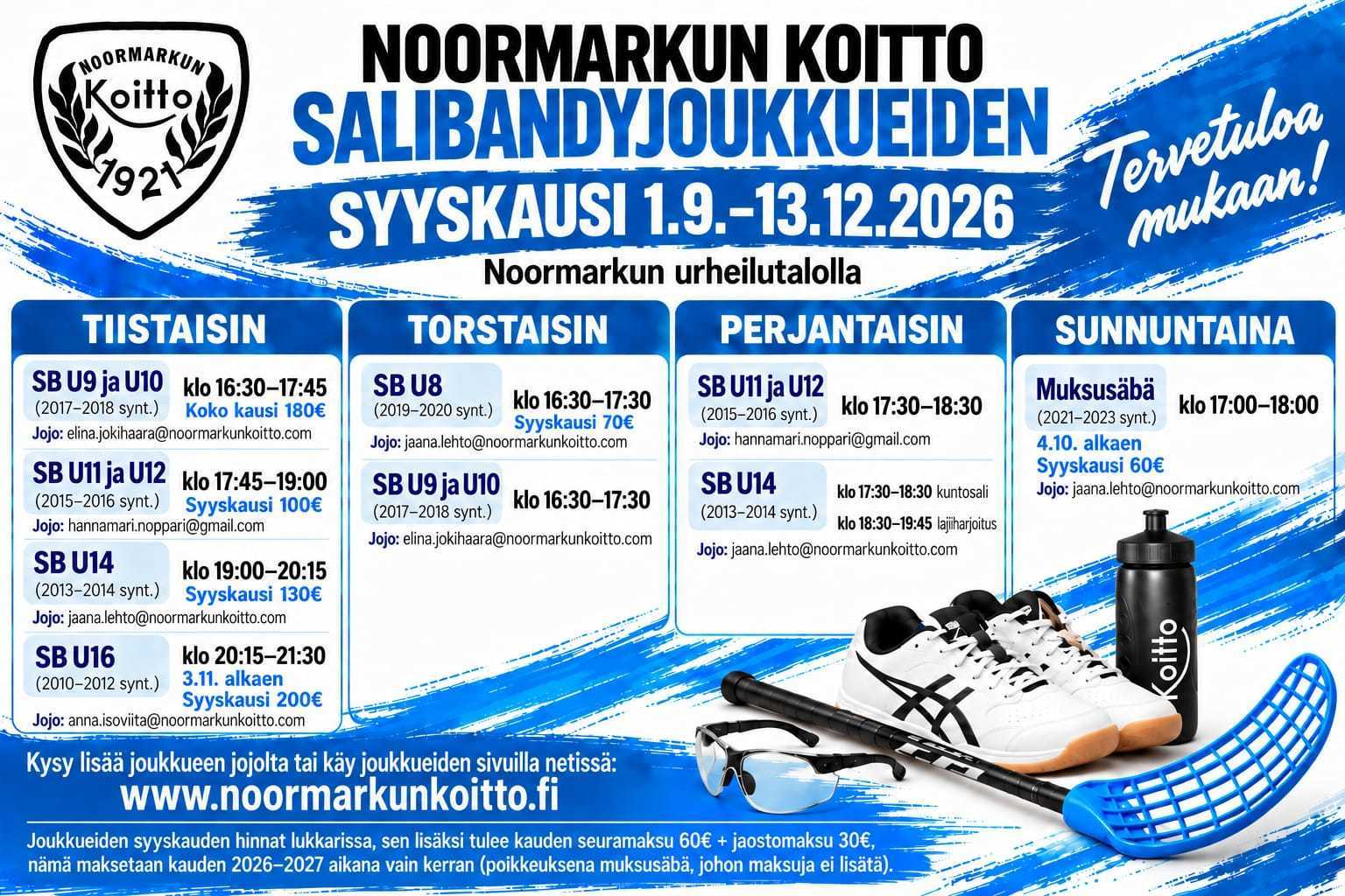 Salibandyjoukkueiden syyskausi 2026