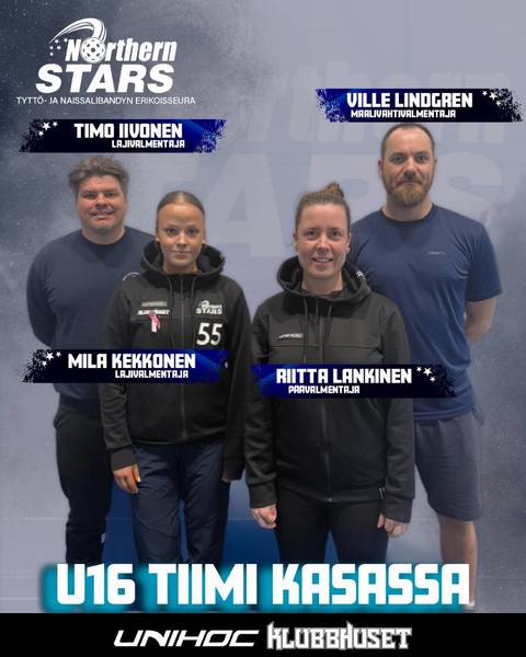 U16 ikäluokan valmennustiimi valmiina tulevaan kauteen