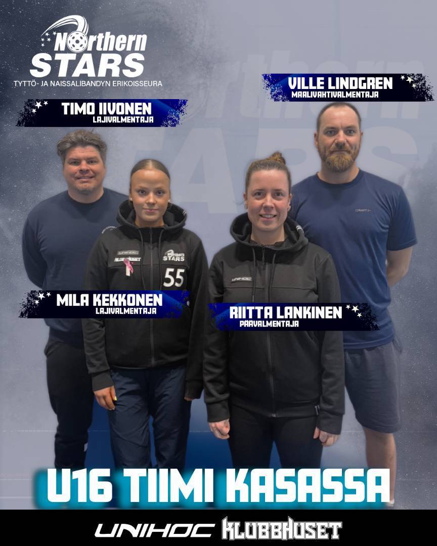 U16 ikäluokan valmennustiimi valmiina tulevaan kauteen