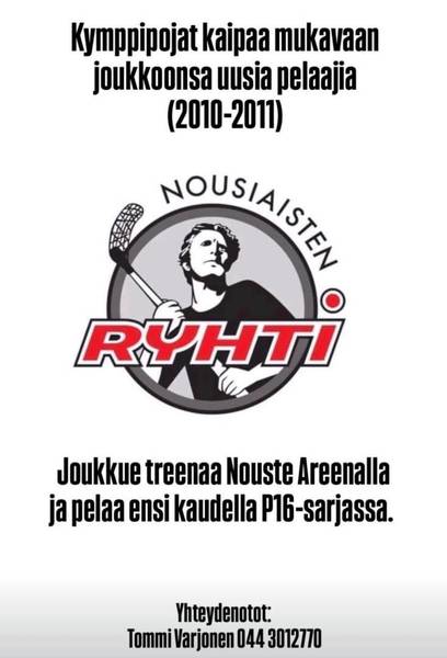 Pojat 2010 kaipaa joukkoonsa uusia pelaajia