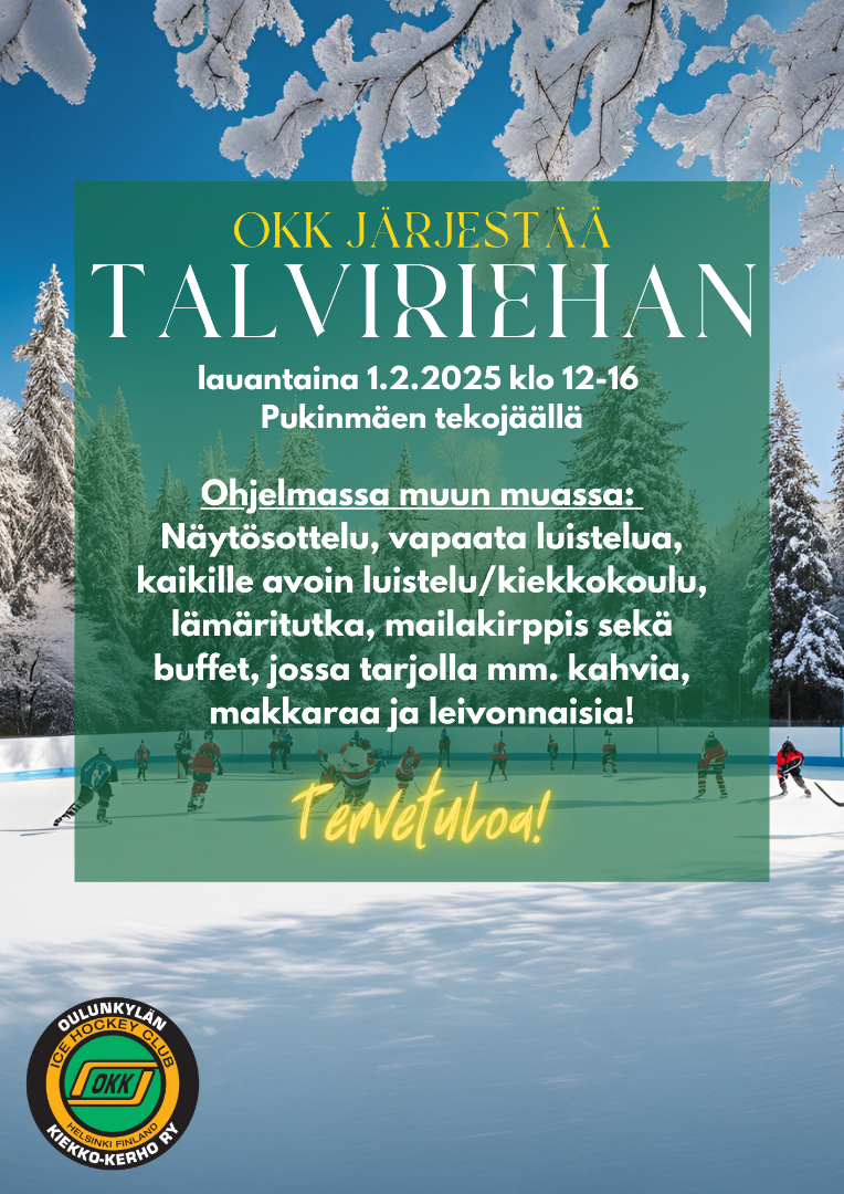 Tervetuloa Talviriehaan lauantaina 1.2.2025 klo 12-16!