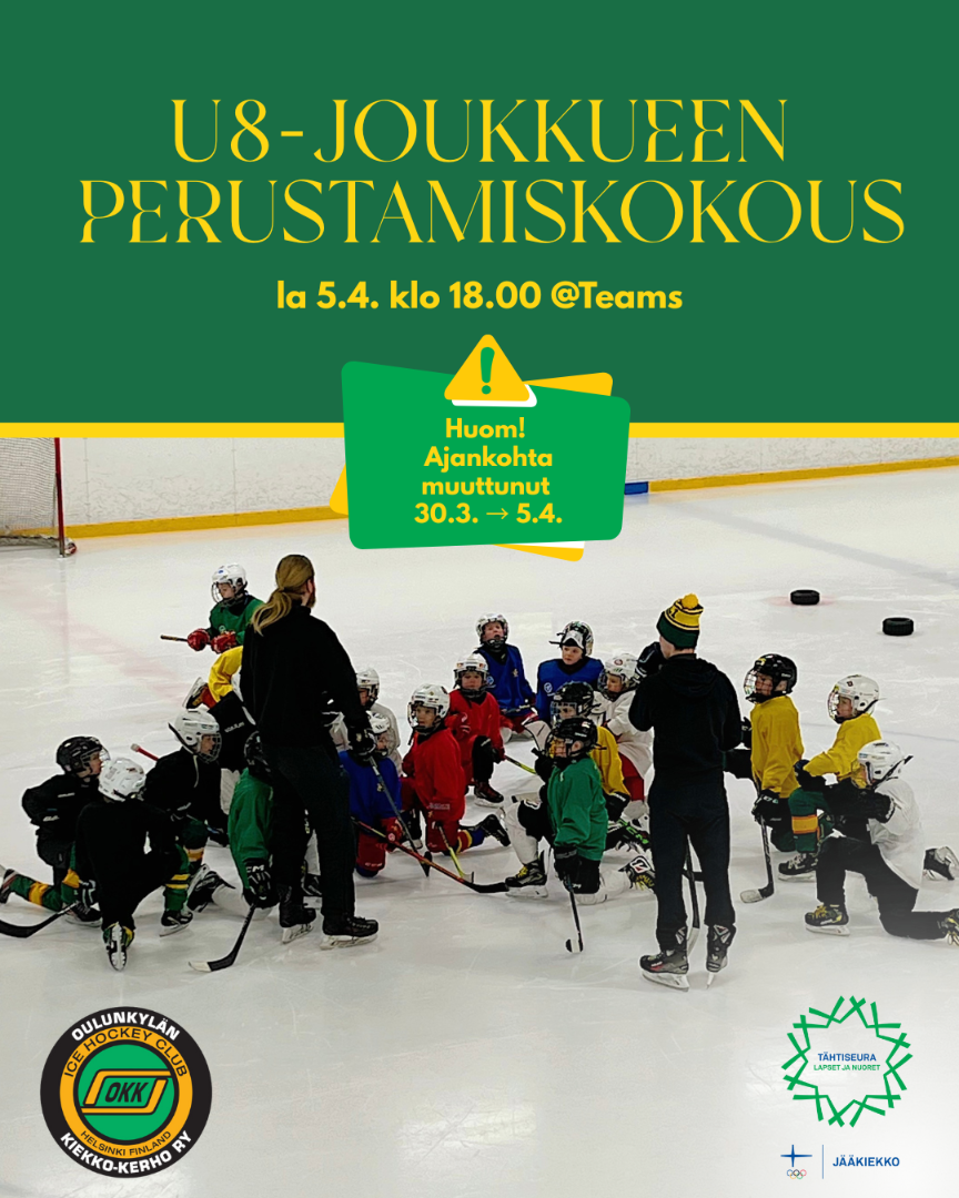 U8-joukkueen perustamiskokouksen ajankohta muuttunut!