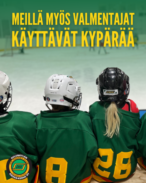 Meillä myös valmentajat käyttävät kypärää