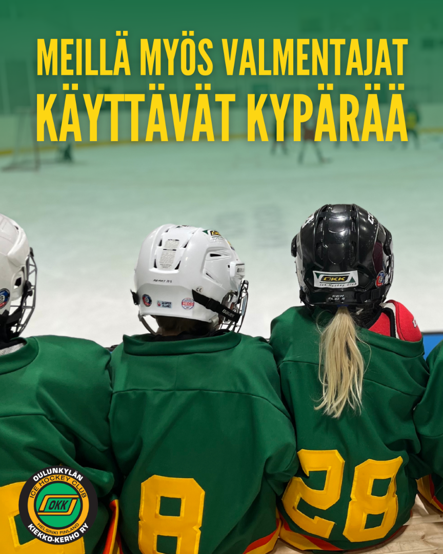 Meillä myös valmentajat käyttävät kypärää