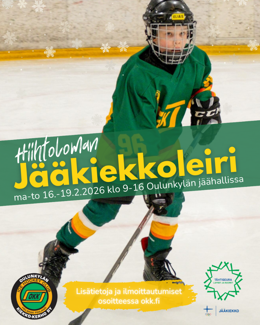 Hiihtoloman jääkiekkoleirin ilmoittautuminen on nyt avattu!