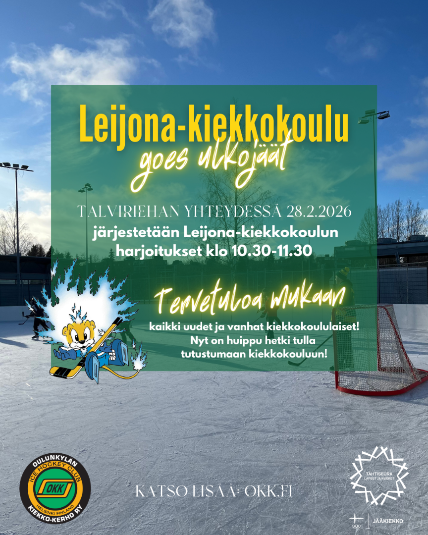 Leijona-kiekkokoulu goes ulkojäät
