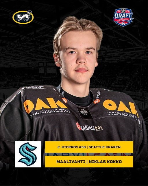 Kärppien Niklas Kokko varattiin NHL:ään