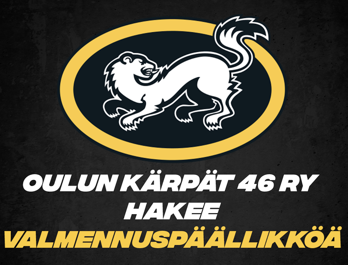 Oulun Kärpät 46 ry hakee valmennuspäällikköä 