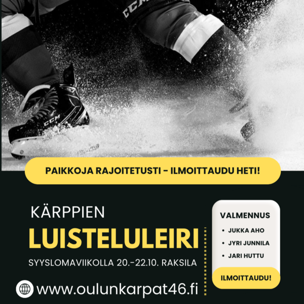 ​Luistelun Tehostamisen Leiri syyslomalla – Tervetuloa kehittymään