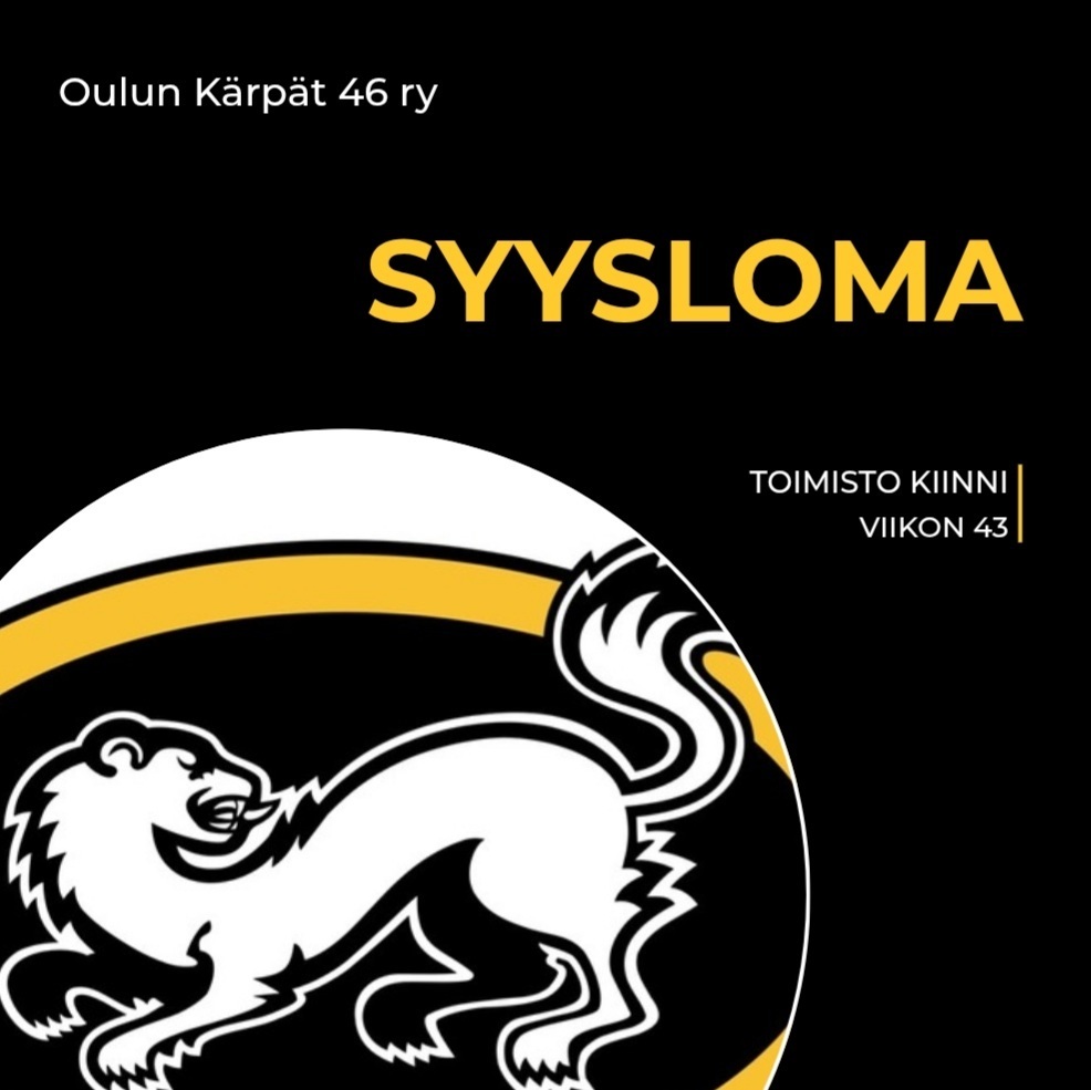 Toimisto kiinni syyslomaviikon 43