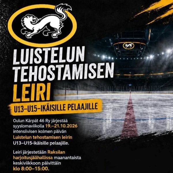Luistelun Tehostamisen Leiri syyslomalla!