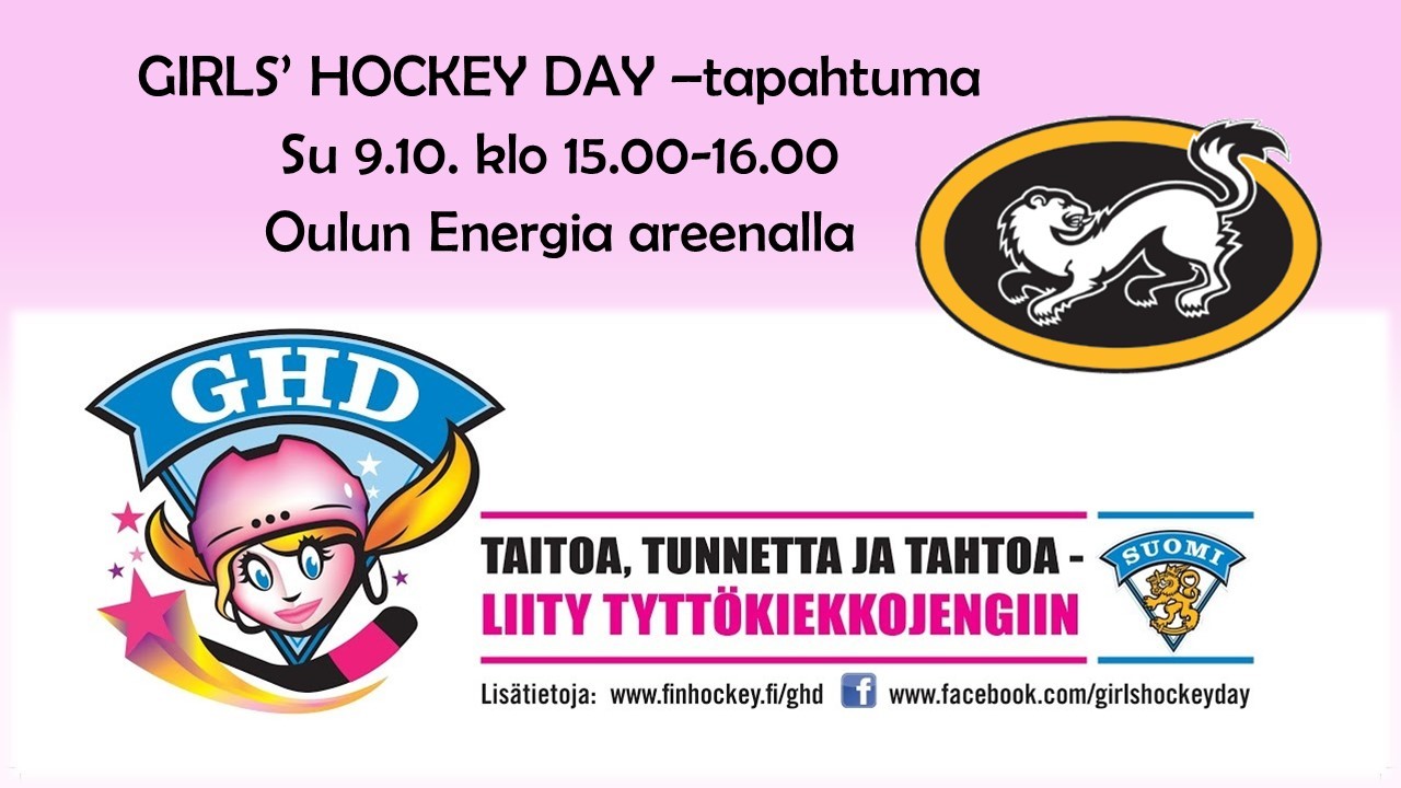 Girls' Hockey Day -tapahtuma su 9.10. klo 15.00 Energia areenalla