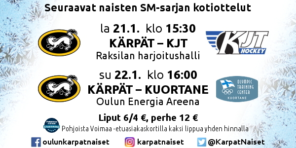 Oulun Kärpät 46 RY - null - Pelit jatkuvat viikonloppuna