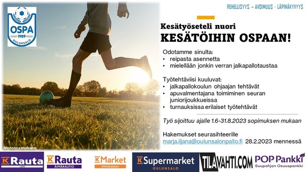 Kesätöihin OsPalle!