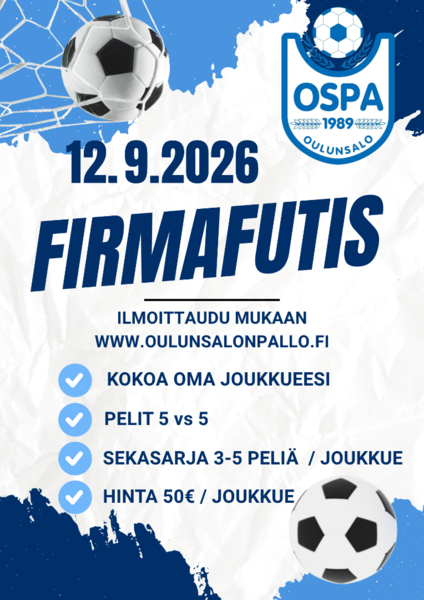 Firmafutis syyskuussa!